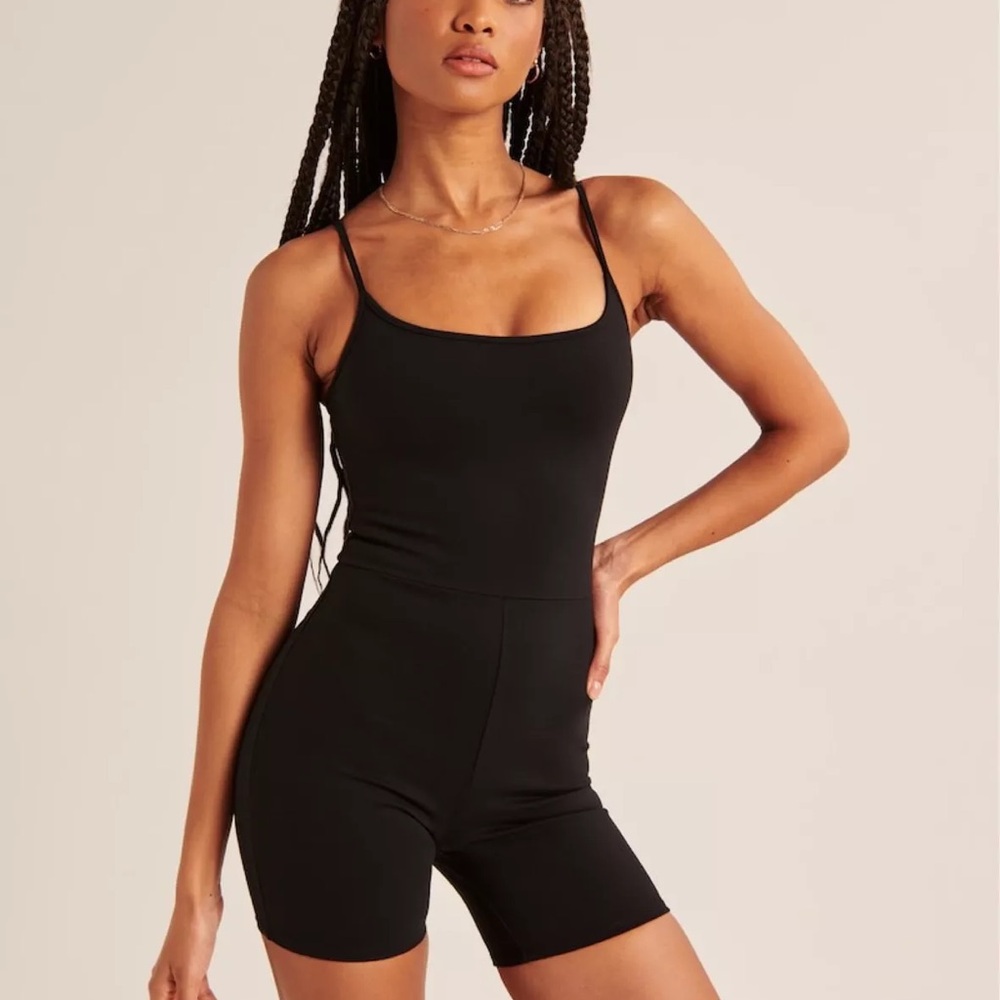 Abercrombie Ponte Unitard Black Romper